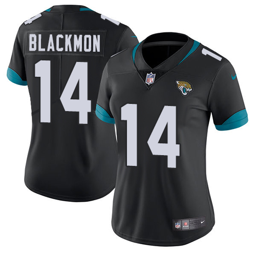 Nike Jacksonville Jaguars #14 Justin Blackmon Black Team Color Women Stitched NFL Vapor Untouchable Limited Jersey